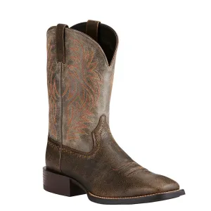 Ariat Mens Sport Western Boots Wide Square Toe Brooklyn Brown/Ashes