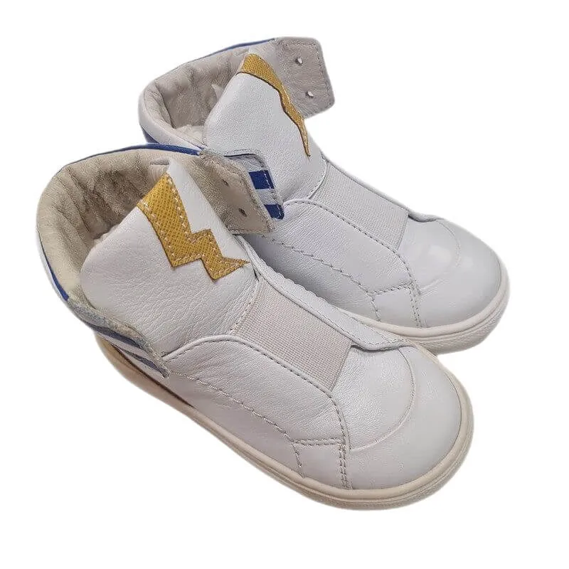 Boys White Hi-Top Trainers