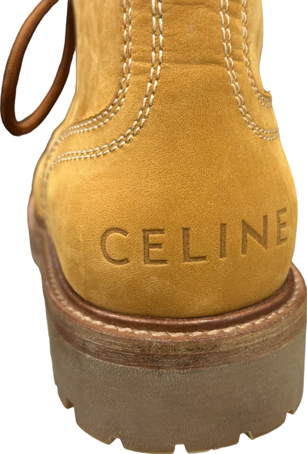 Celine Tan Kurt High Lace-up Boots with logo heel  EU 39 UK 6