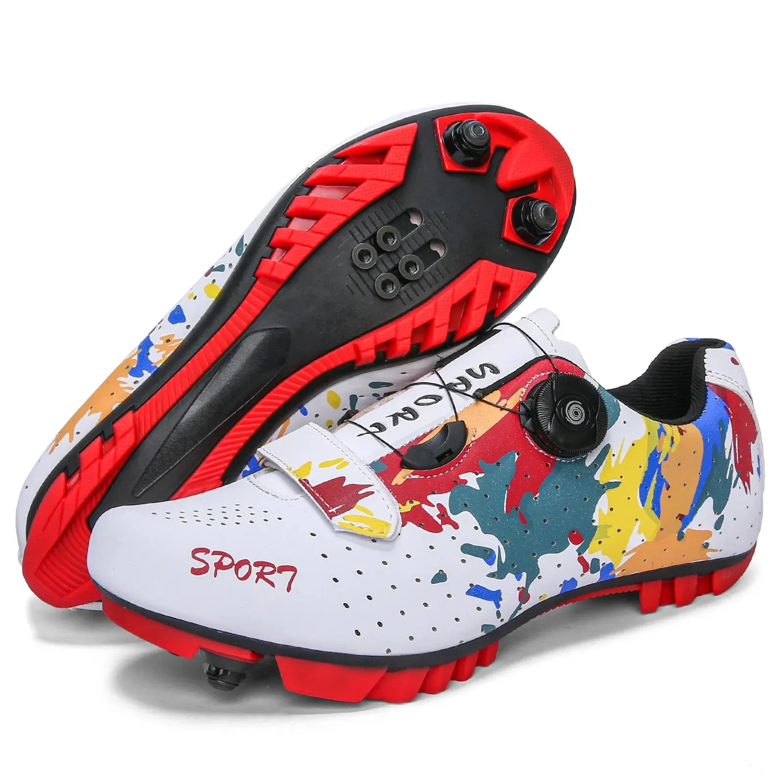 Cycling Shoes MTB Men SPD Road Dirt Bike Shoes Route Cleat Flat Sneaker Racing Women Bicycle Mountain Biking Shoes