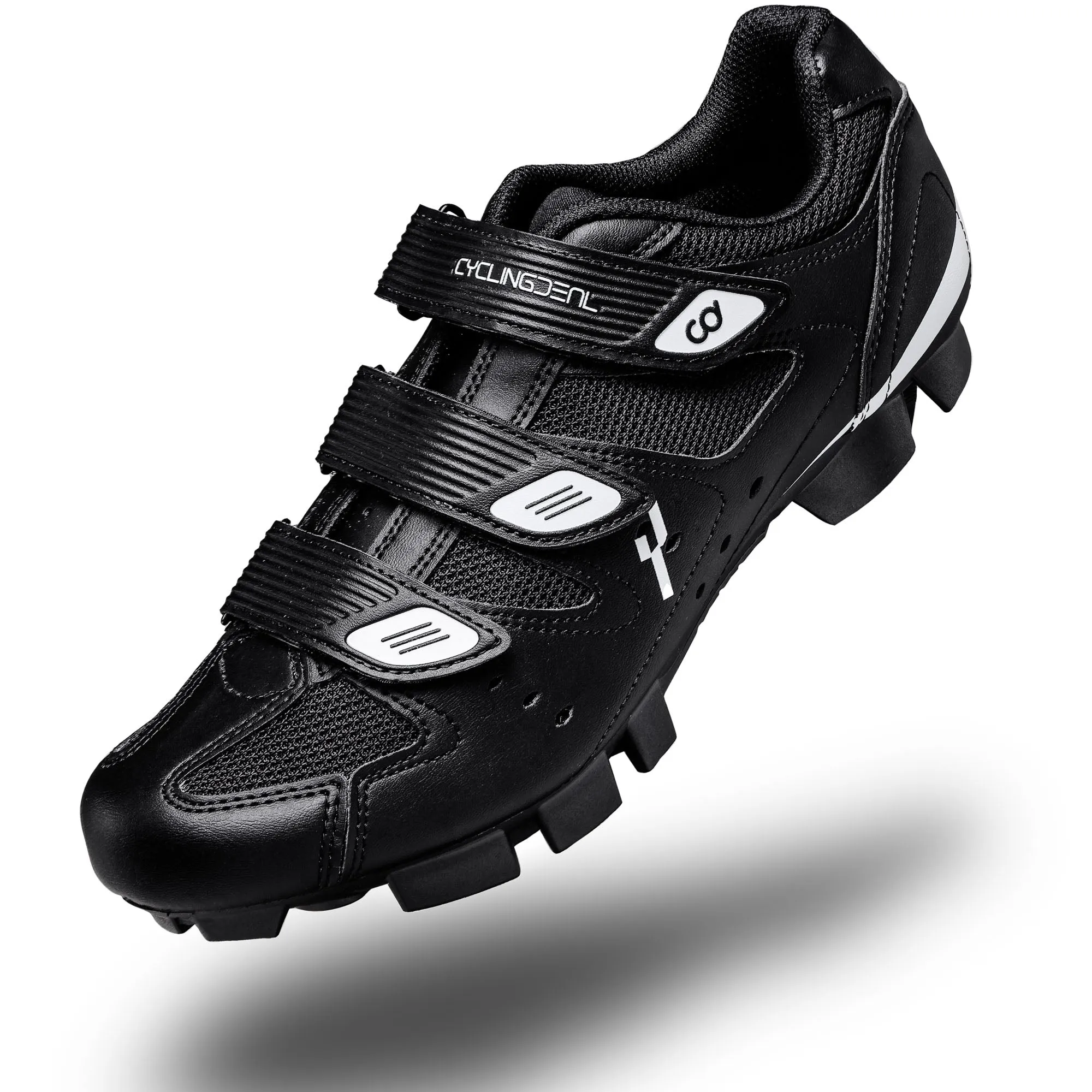 CyclingDeal Mountain Bicycle Bike Men's MTB Cycling Shoes in Black - Compatible with Shimano SPD & CrankBrothers Cleats