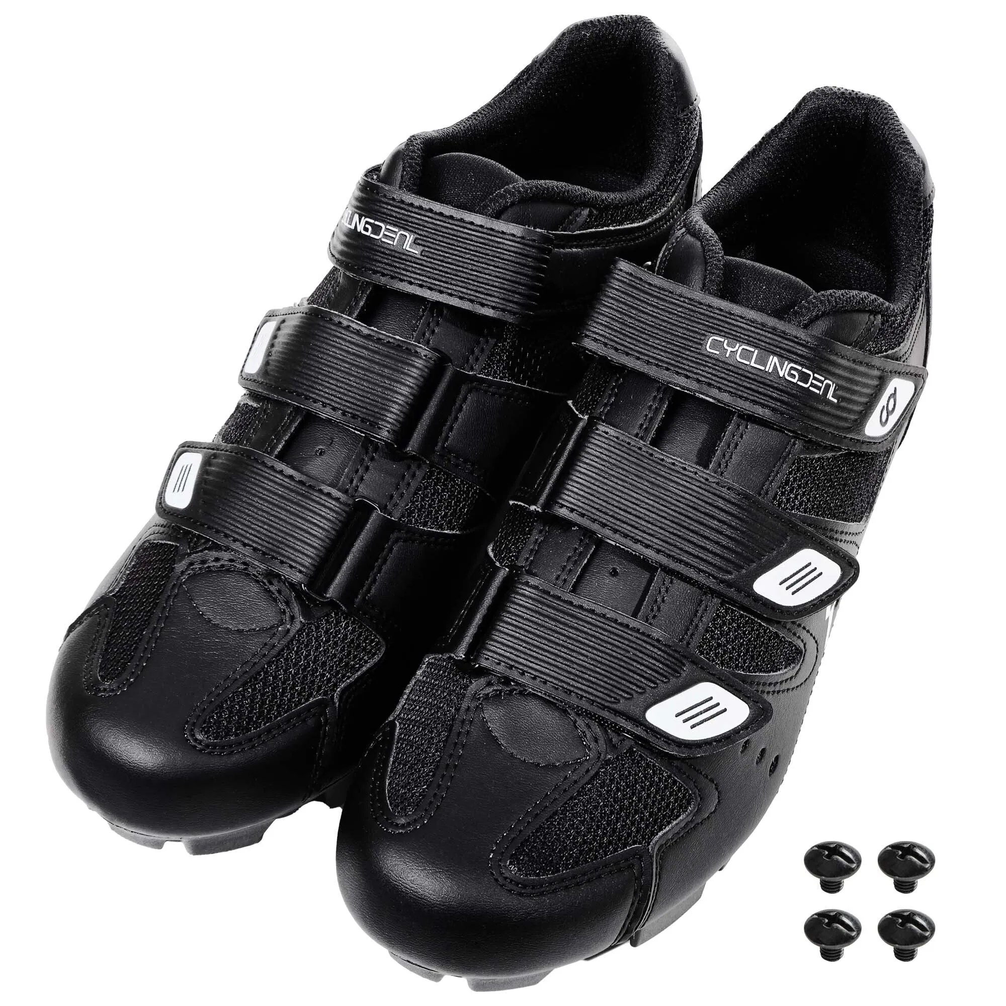 CyclingDeal Mountain Bicycle Bike Men's MTB Cycling Shoes in Black - Compatible with Shimano SPD & CrankBrothers Cleats