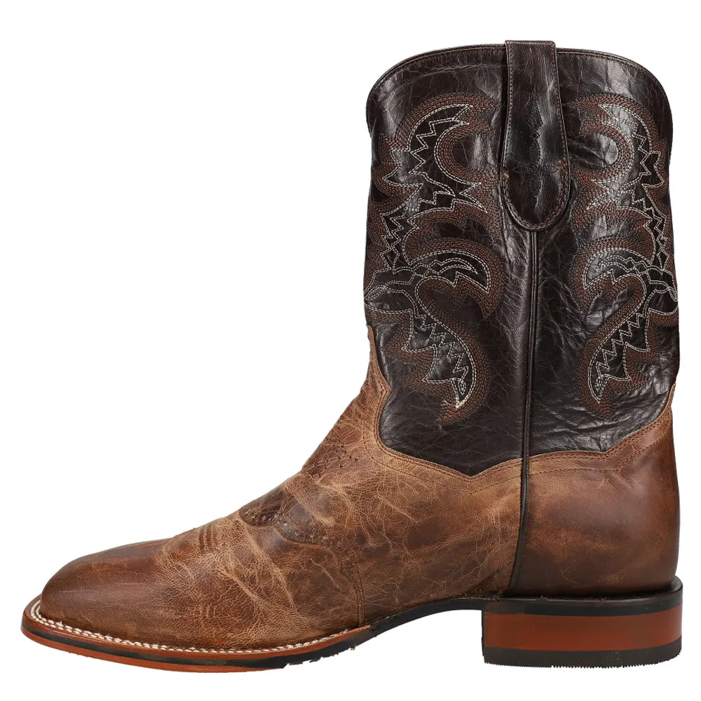 Franklin Embroidered Square Toe Cowboy Boots