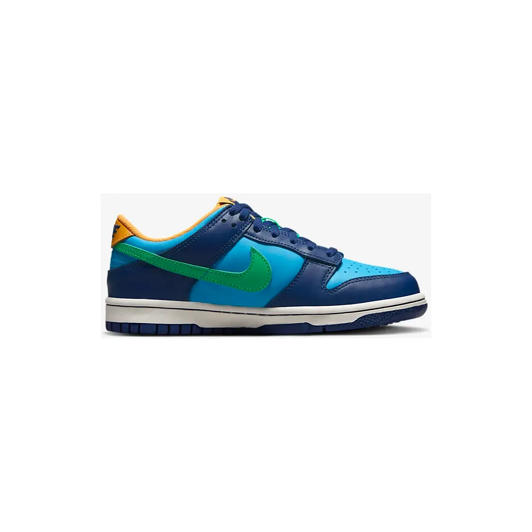 Nike Kid's Dunk Low Shoes - Baltic Blue / Deep Royal / Laser Orange / Electric Algae