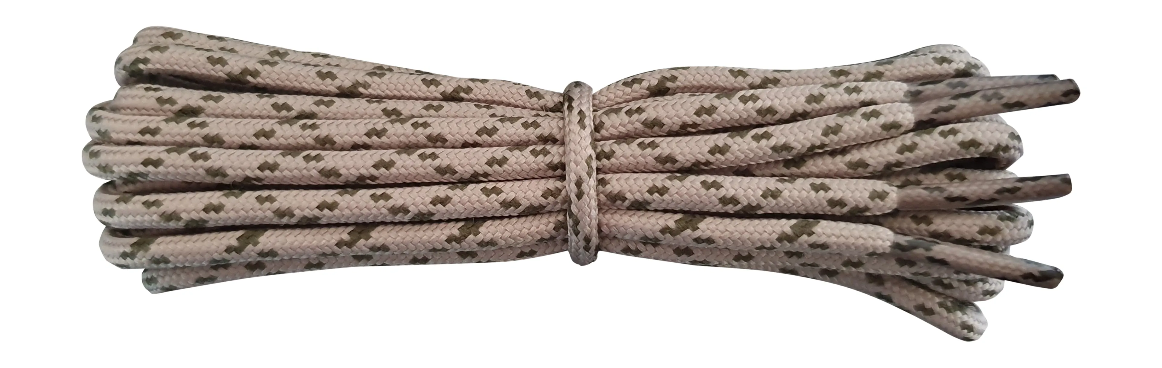 Round 3 mm Shoelaces Taupe with Khaki flecks for walking shoes or trainers