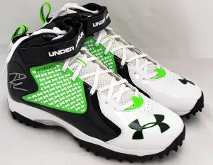 Russell Wilson Autographed White & Green Turf Under Armor Spine Fierce Cleats Seattle Seahawks Size 12.5 RW Holo #42135