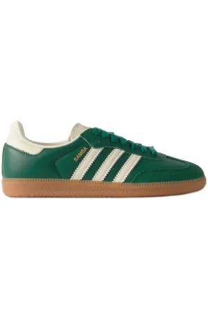 Samba OG Suede-Trimmed Leather Sneakers 'Green'