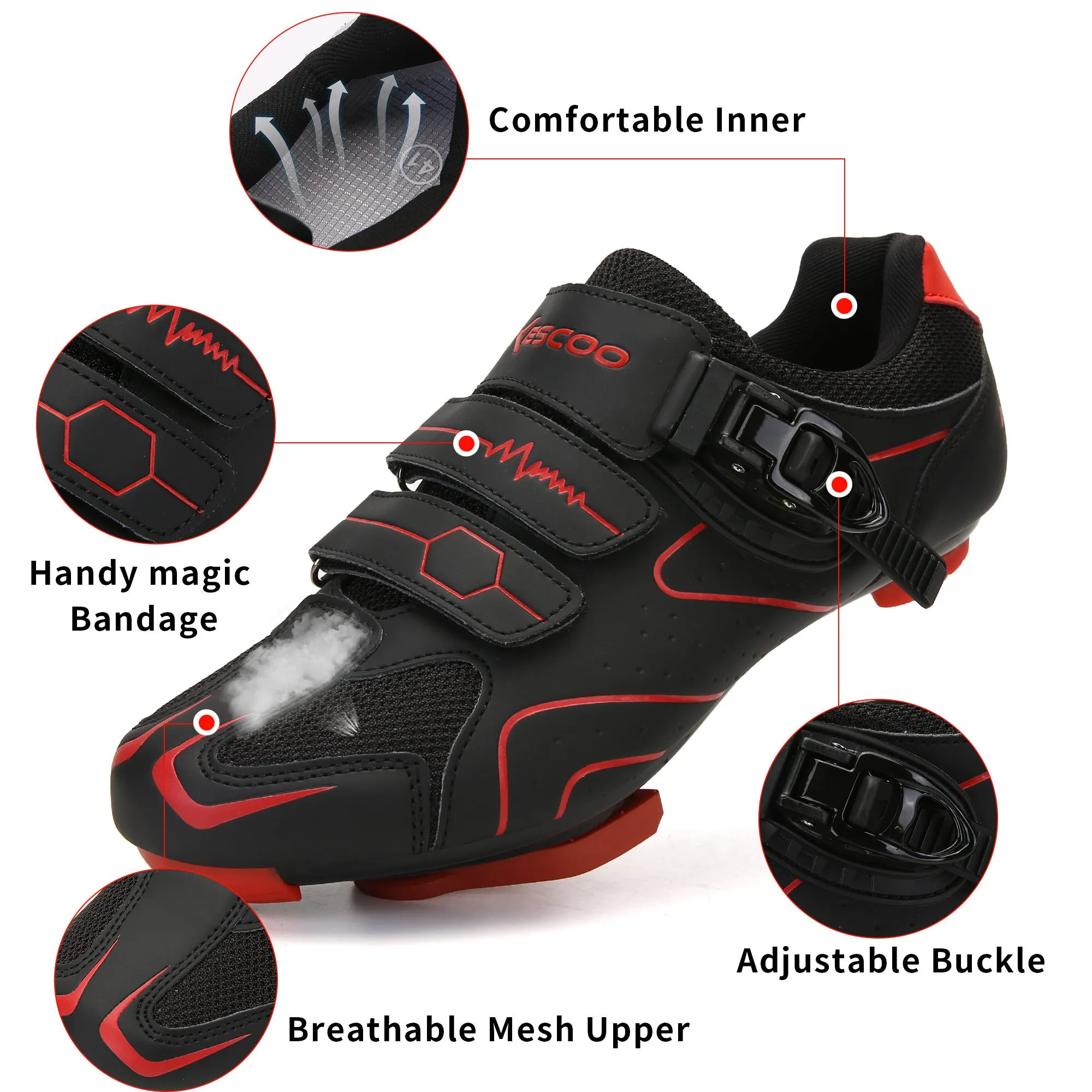 Unisex Cycling Shoes Compatible with Peloton Indoor Road Bike Shoes Riding Shoes for Men and Women Look Delta Cleats Clip Outdoor Pedal