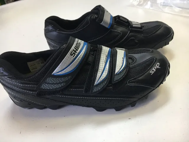 Used Shimano SPD Black/Blue/Silver Sr 8.5 Biking Shoes