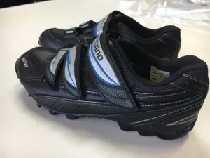 Used Shimano SPD Black/Blue/Silver Sr 8.5 Biking Shoes