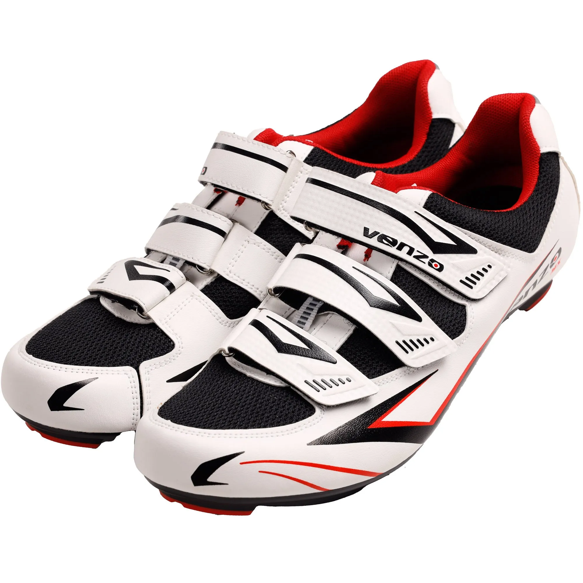 Venzo Bicycle Men’s Road Cycling Riding Shoes - With Bike Clipless Sealed Bearing LOOK Delta Compatible Pedals & 9 Degree Float Cleats - Size 46