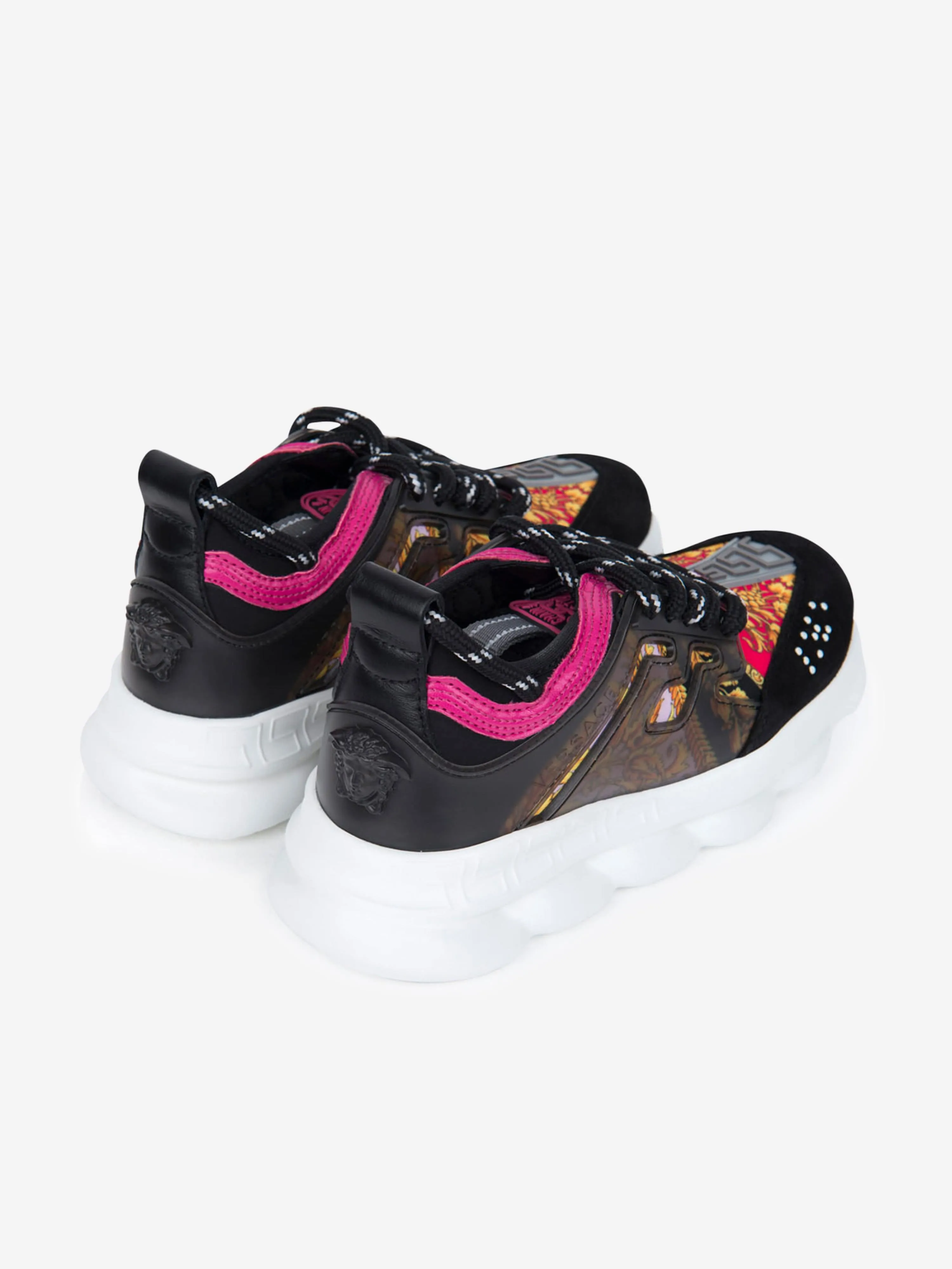 Versace Girls Black & Fuchsia Chain Reaction Trainers