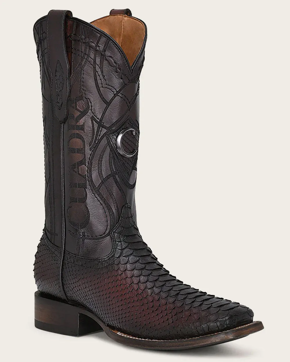 Western mahogany exotic boot