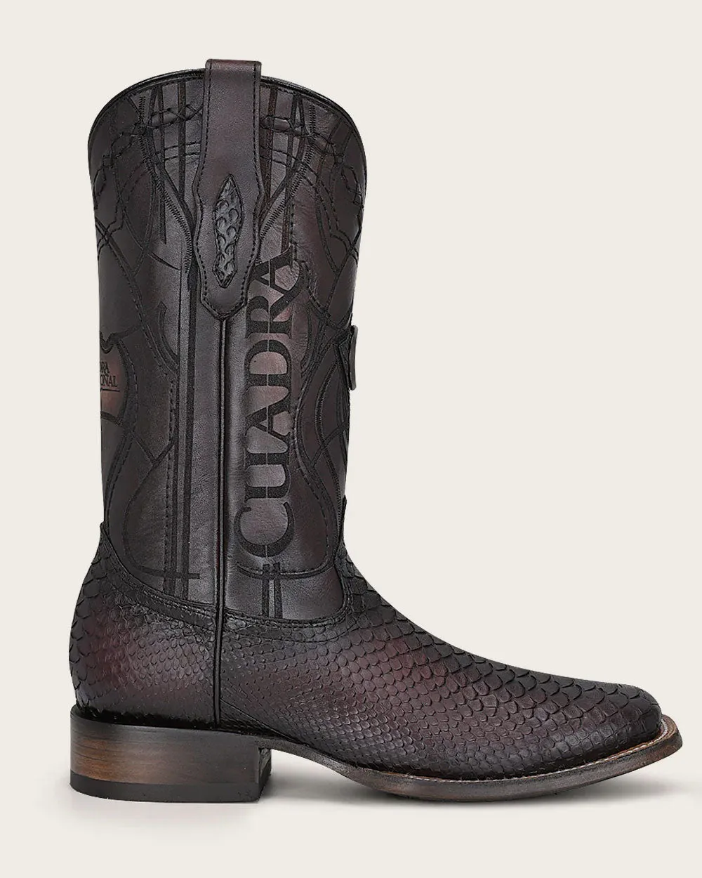 Western mahogany exotic boot