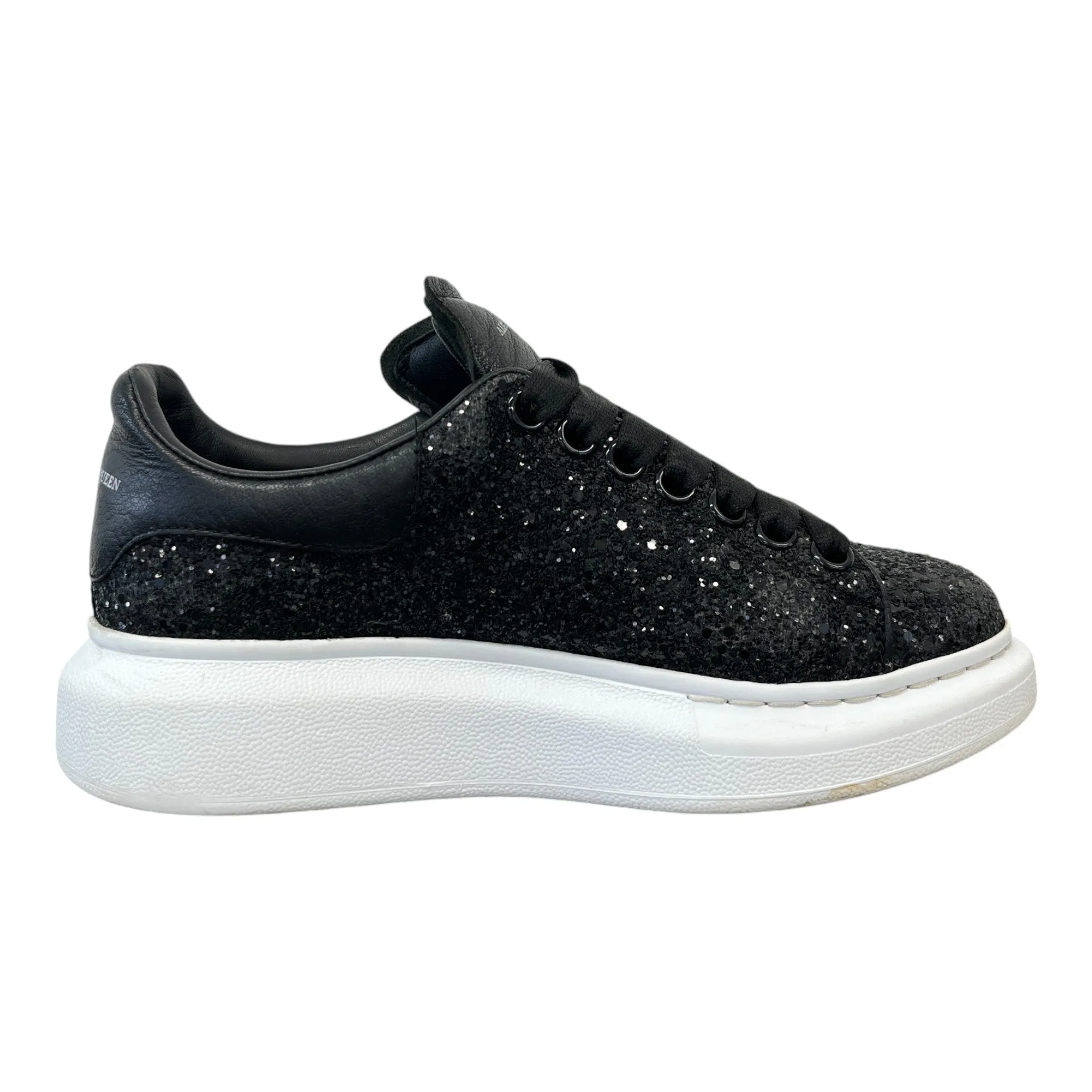 Women's Oversized Glitter Low Trainers Black Size EU 36.5 / UK 3.5