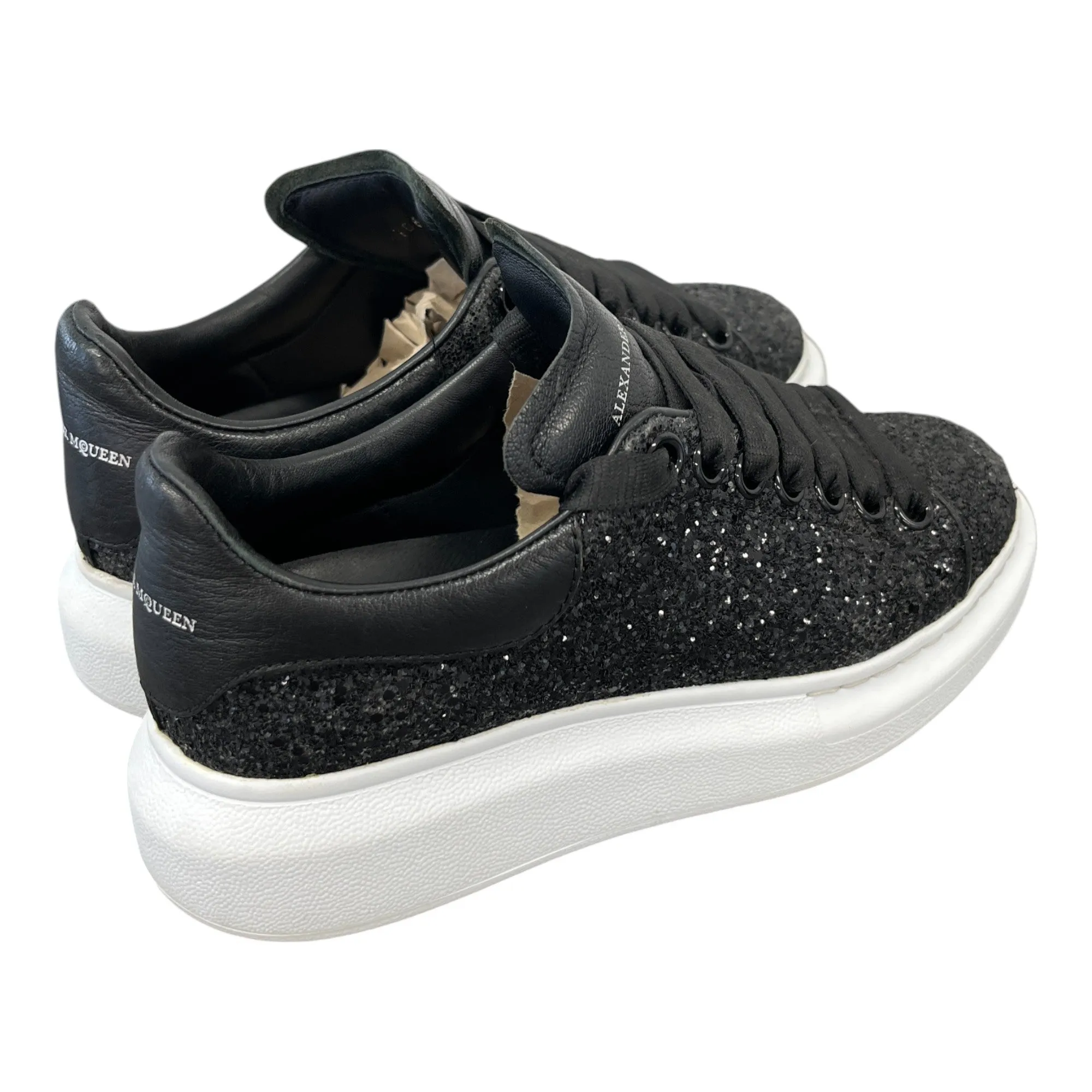 Women's Oversized Glitter Low Trainers Black Size EU 36.5 / UK 3.5